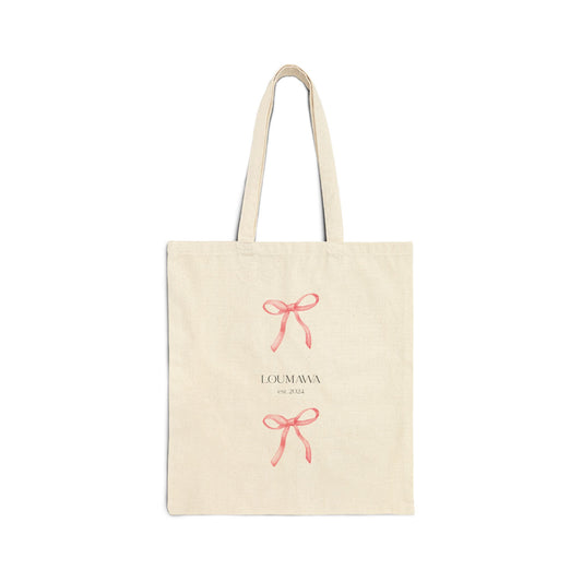 Chic Bow Cotton Tote Bag
