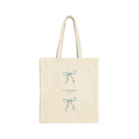 Elegant Bow Cotton Tote Bag